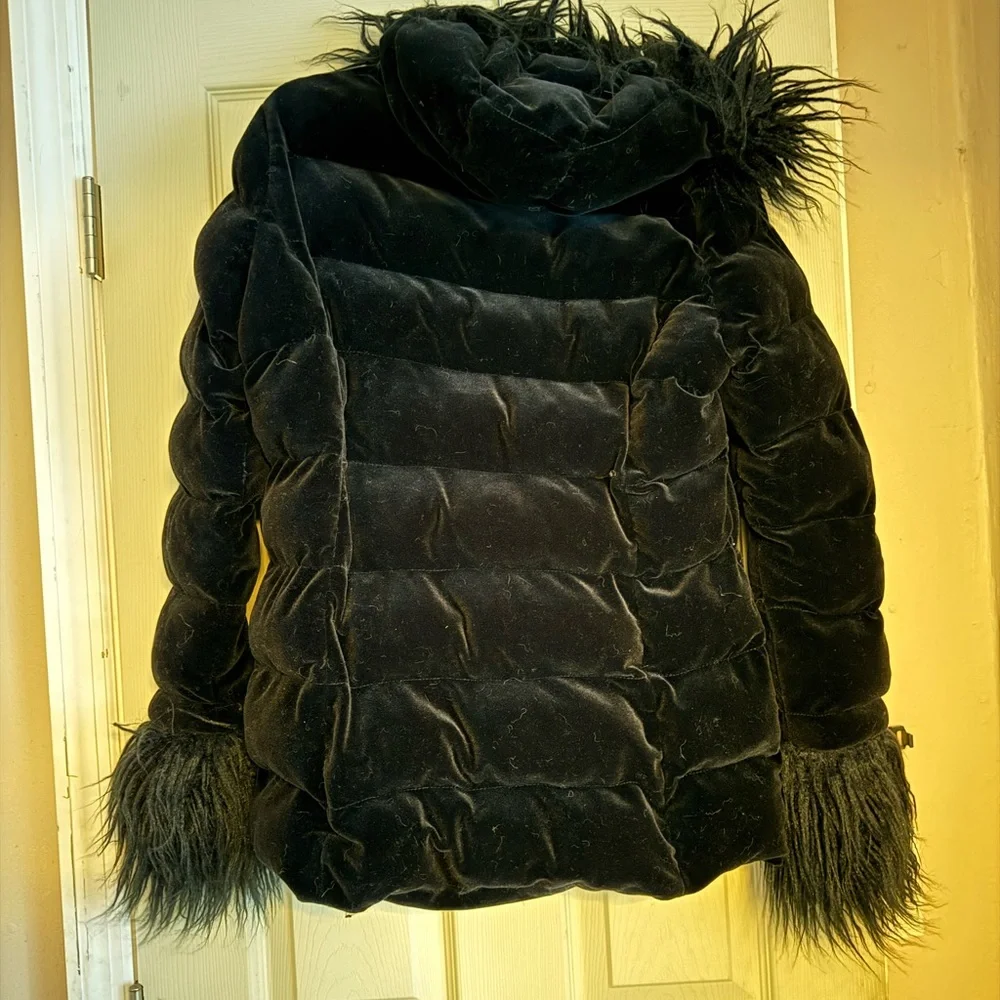 Killstar Black Faux Fur Trim Puffer Jacket - Picture 2 of 3